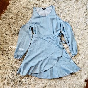 Like New Express Chambray Wrap Dress